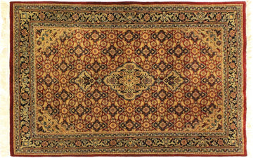 handmade Geometric Bidjar Red Blue Hand Knotted RECTANGLE 100% WOOL area rug 4 x 6